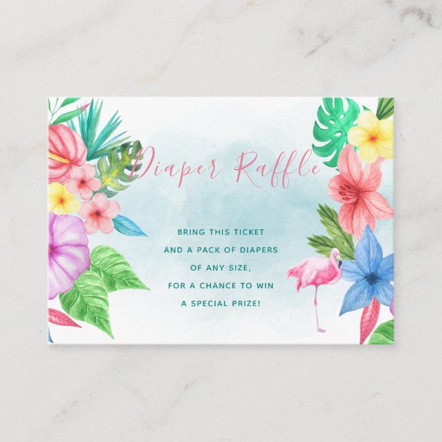 Tropische Babyduschkarte für eine Windelraffinerie Begleitkarte (Vorderseite)