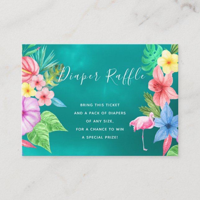 Tropische Babyduschkarte für eine Windelraffinerie Begleitkarte (Vorderseite)