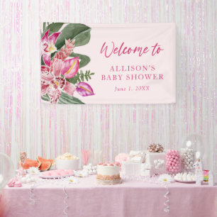 Tropische Babyparty-Willkommen Banner