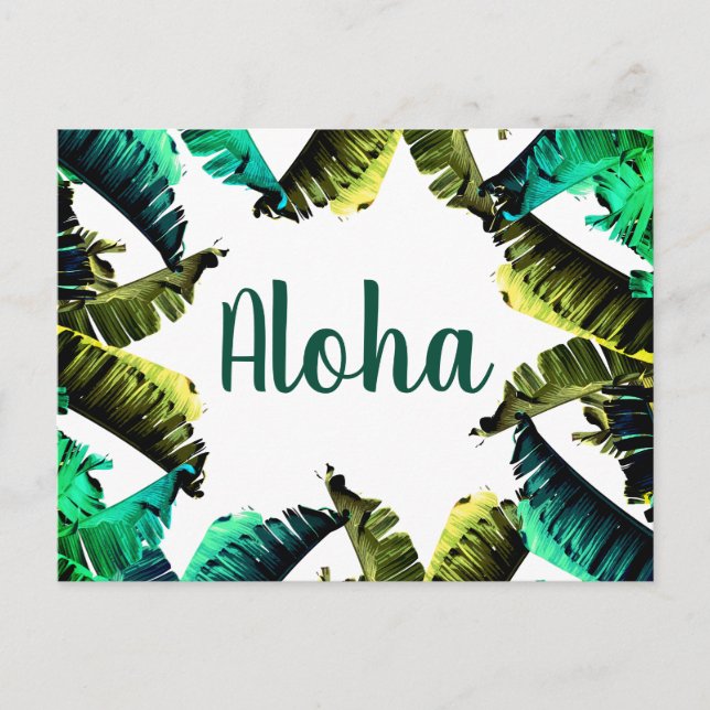 Tropische Bananen-Blätter Aloha Postkarte (Vorderseite)