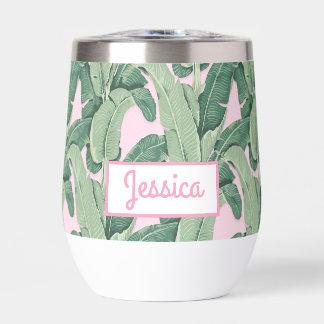 Tropische Bananen-Blätter in Rosa