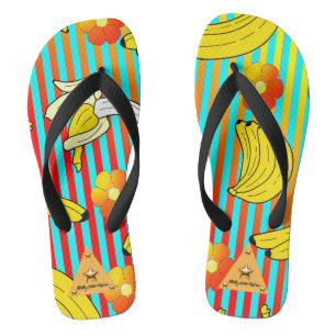 Tropische Bananen-Gestreifte Flip-Flops Flip Flops
