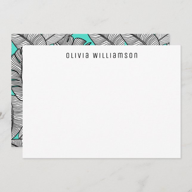 Tropische Bananenfahne Monstera Pflanze Mitteilungskarte (Vorne/Hinten)