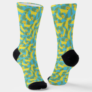 Tropische Bananenhunde Niedlich Gemustert Socken
