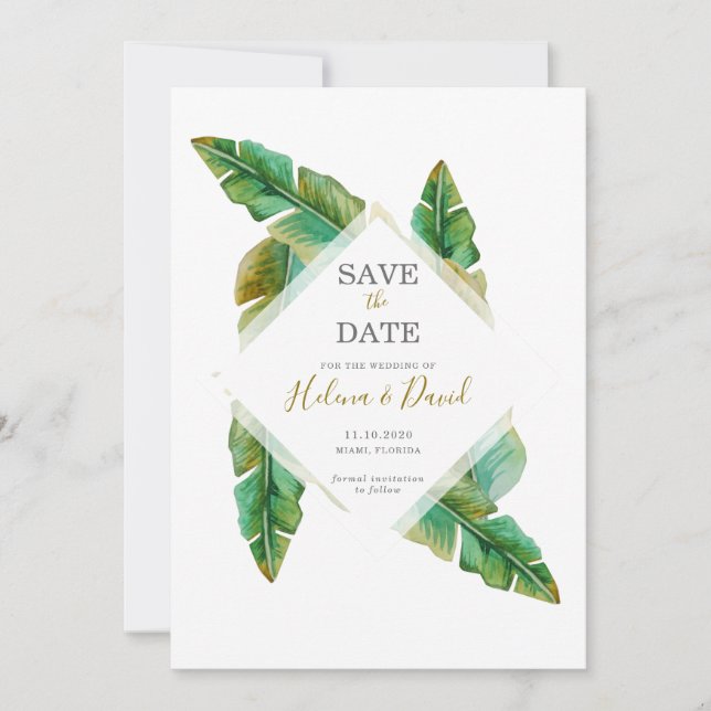 Tropische Bananenleaf-Save the Date Save The Date (Vorderseite)