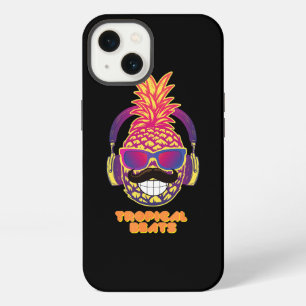 Tropische Beats Ananas DJ Spaß mit Schnurrbart iPhone 13 Hülle
