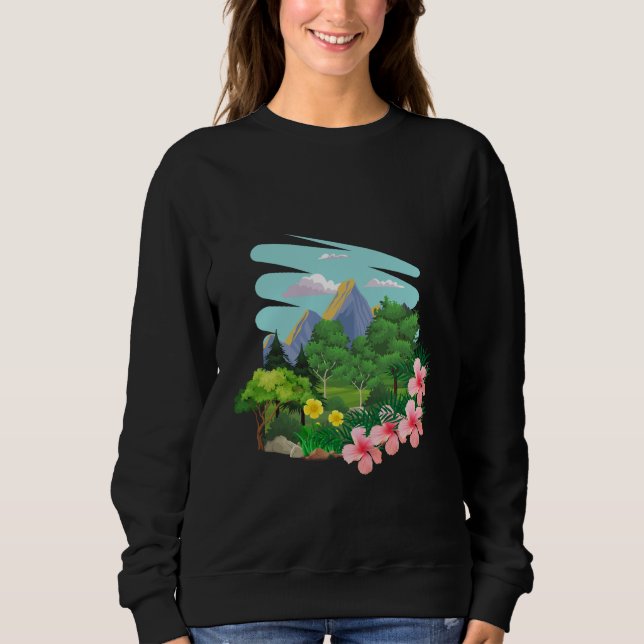 Tropische Berglandschaft Sweatshirt (Vorderseite)