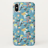 Tropische Beschaffenheit mit Toucans und Kolibris