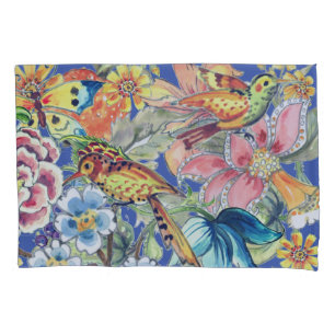 Tropische Bird Butterfly Orientale Farbe Kissenbezug