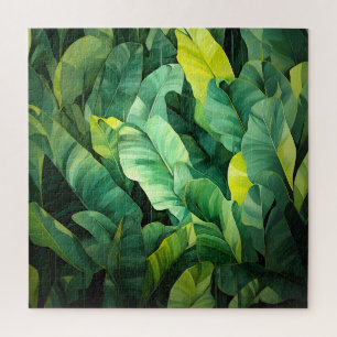 Tropische Blätter Abstrakte Botanische Dschungel N Puzzle