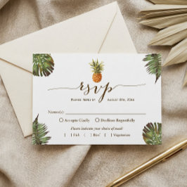 Tropische Blätter Ananas Hawaiian Luau UAWG RSVP Karte