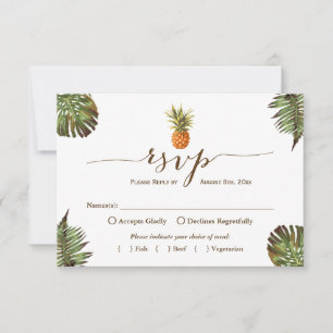 Tropische Blätter Ananas Hawaiian Luau UAWG RSVP Karte