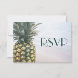 Tropische Blätter Ananas Hawaiian Wedding RSVP