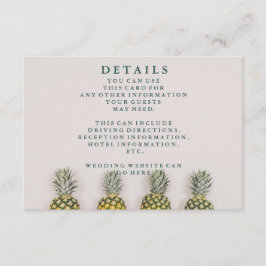 Tropische Blätter Ananas Hawaiianische Hochzeiten  Begleitkarte