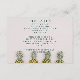 Tropische Blätter Ananas Hawaiianische Hochzeiten  Begleitkarte