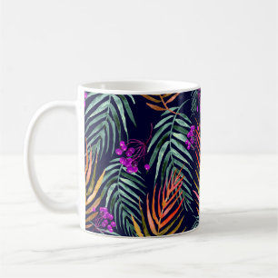 Tropische Blätter. Aquarellfarbene Blätter eines B Kaffeetasse