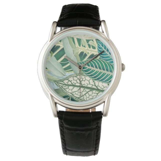 Tropische Blätter Armbanduhr (Vorderseite)