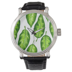 Tropische Blätter Armbanduhr