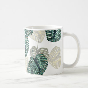 Tropische Blätter auf Weiß Tasse