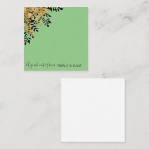 Tropische Blätter aus Glam Black & Gold Mitteilungskarte