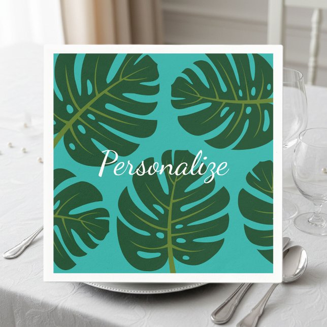 Tropische Blätter aus Palmblättern Serviette (Monstera leaf party napkins)