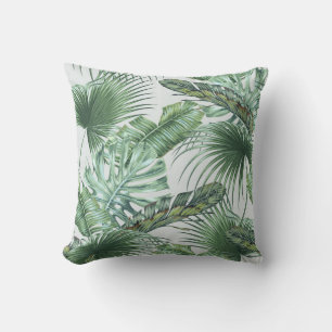 Tropische Blätter aus Palmen, Monstera, Bananenbla Kissen
