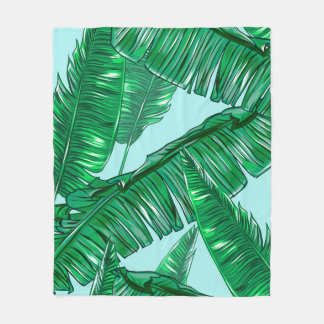 Tropische Blätter aus Palmen nahtlos Vintage Blume Fleecedecke