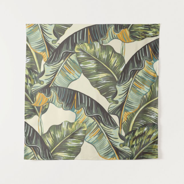 Tropische Blätter aus Palmen, Seeschwalbe Wandteppich (Vorderseite)
