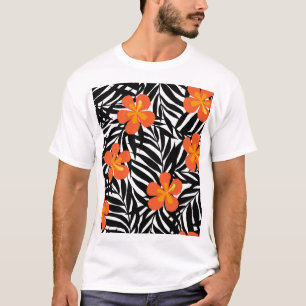Tropische Blätter aus Palmen, Vintager Aperitif. T-Shirt