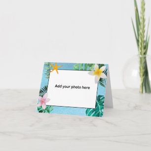 Tropische Blätter Blume Danke, kleine Notizkarte Dankeskarte