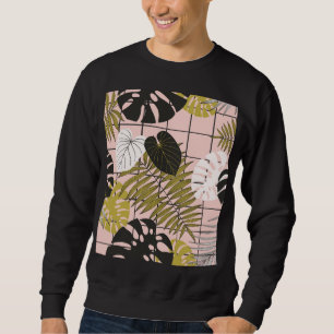 Tropische Blätter, Blume, handgemalte Muster. Sweatshirt