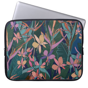Tropische Blätter, Blume: Vintag ausgekleidet. Laptopschutzhülle
