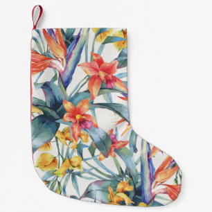 Tropische Blätter Blume Vintag botanisch Kleiner Weihnachtsstrumpf
