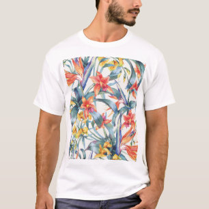 Tropische Blätter Blume Vintag botanisch T-Shirt