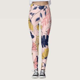 Tropische Blätter Blume Vintag drucken Leggings