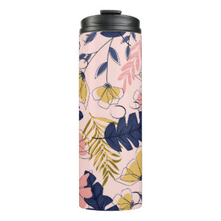 Tropische Blätter Blume Vintag drucken Thermosbecher