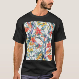 Tropische Blätter Blumen Vintage Botanisch T-Shirt