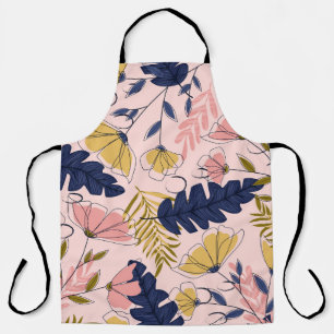 Tropische Blätter Blumen Vintage-Druck Schürze