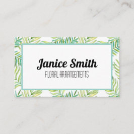 Tropische Blätter Blumenhintergrund Grün Visitenkarte