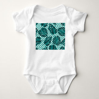 Tropische Blätter: Blumenmuster nahtlos. Baby Strampler