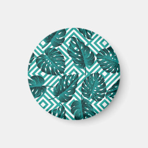 Tropische Blätter: Blumenmuster nahtlos. Magnet