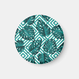 Tropische Blätter: Blumenmuster nahtlos. Magnet