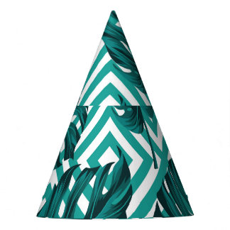 Tropische Blätter: Blumenmuster nahtlos. Partyhütchen