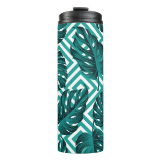 Tropische Blätter: Blumenmuster nahtlos. Thermosbecher