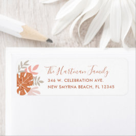 Tropische Blätter Boho Terracotta Orange Blush Pin