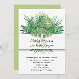 Tropische Blätter Botanische Hochzeitseinladungen