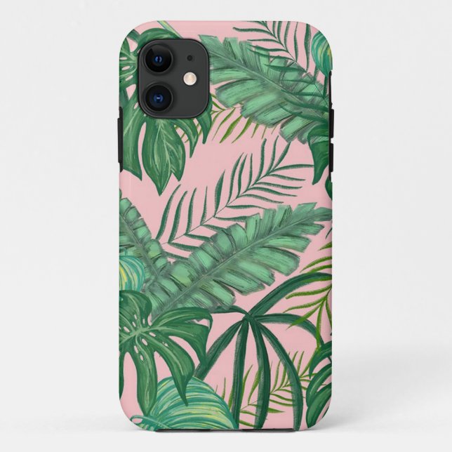 Tropische Blätter Case-Mate iPhone Hülle (Rückseite)