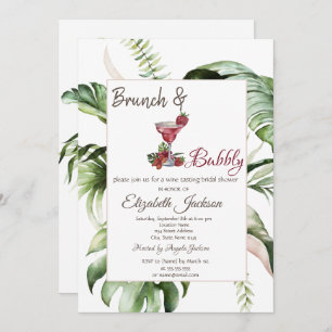 Tropische Blätter Cocktail Brunch & Bubbly Einladung