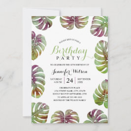 Tropische Blätter der 50. Geburtstagspartei Einladung