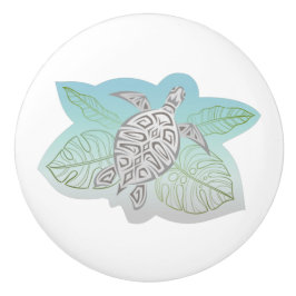 Tropische Blätter der Grauschildkröte Keramikknauf